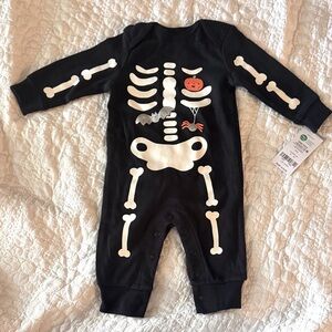 Carter's Halloween Skeleton Black Baby Bodysuit